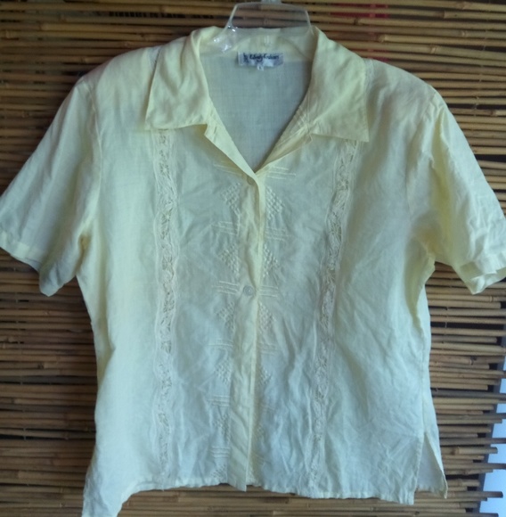 Liberty Tops - Liberty L Buttercup Yellow Linen Shirt Top